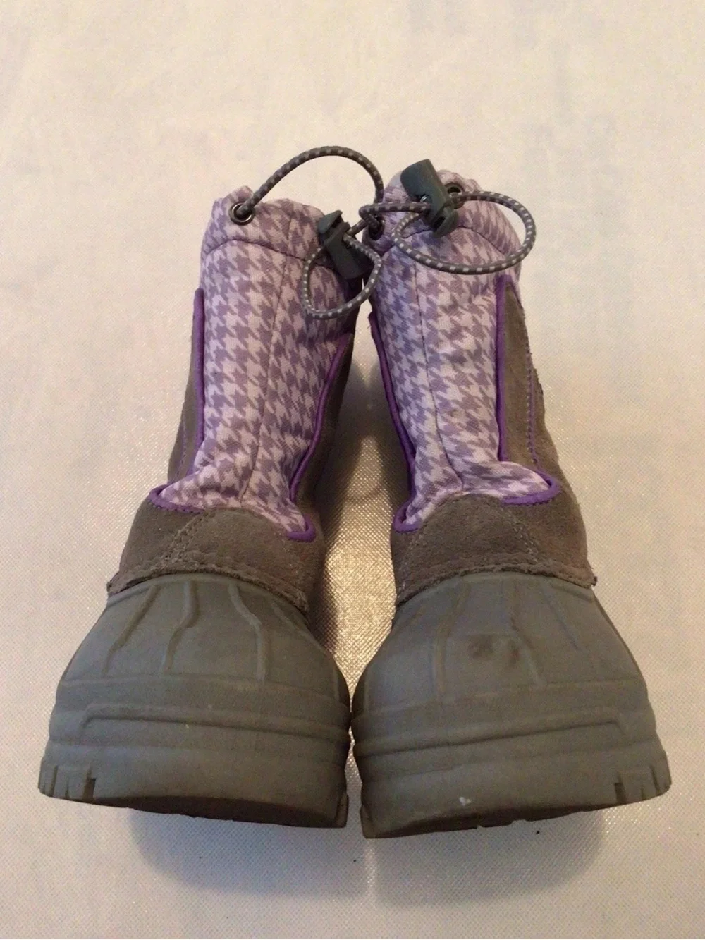 Sporto Frost II-G Kids Size 11M Waterproof Snow Boots Gray Purple Houndstooth